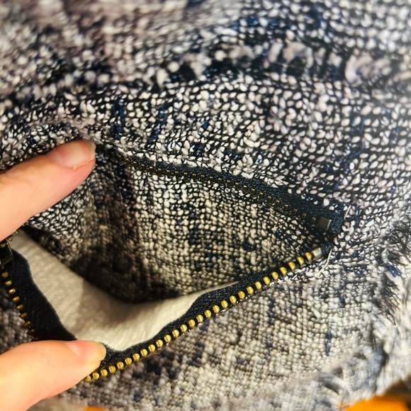 Banana Republic Navy & White Raw hem Tweed blazer/jacket size 6 - Picture 9 of 14